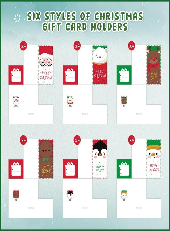 D4DREAM Christmas Gift Card Holder 24 Pack Christmas Money Holders for Cash with Envelopes Holiday Gift Set for Family Friend Business Xams New Year Favors - Image 3